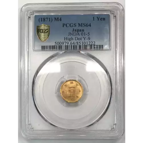 JAPAN Gold 1 YEN - (1871) M4, Year 4 of Meiji (2)
