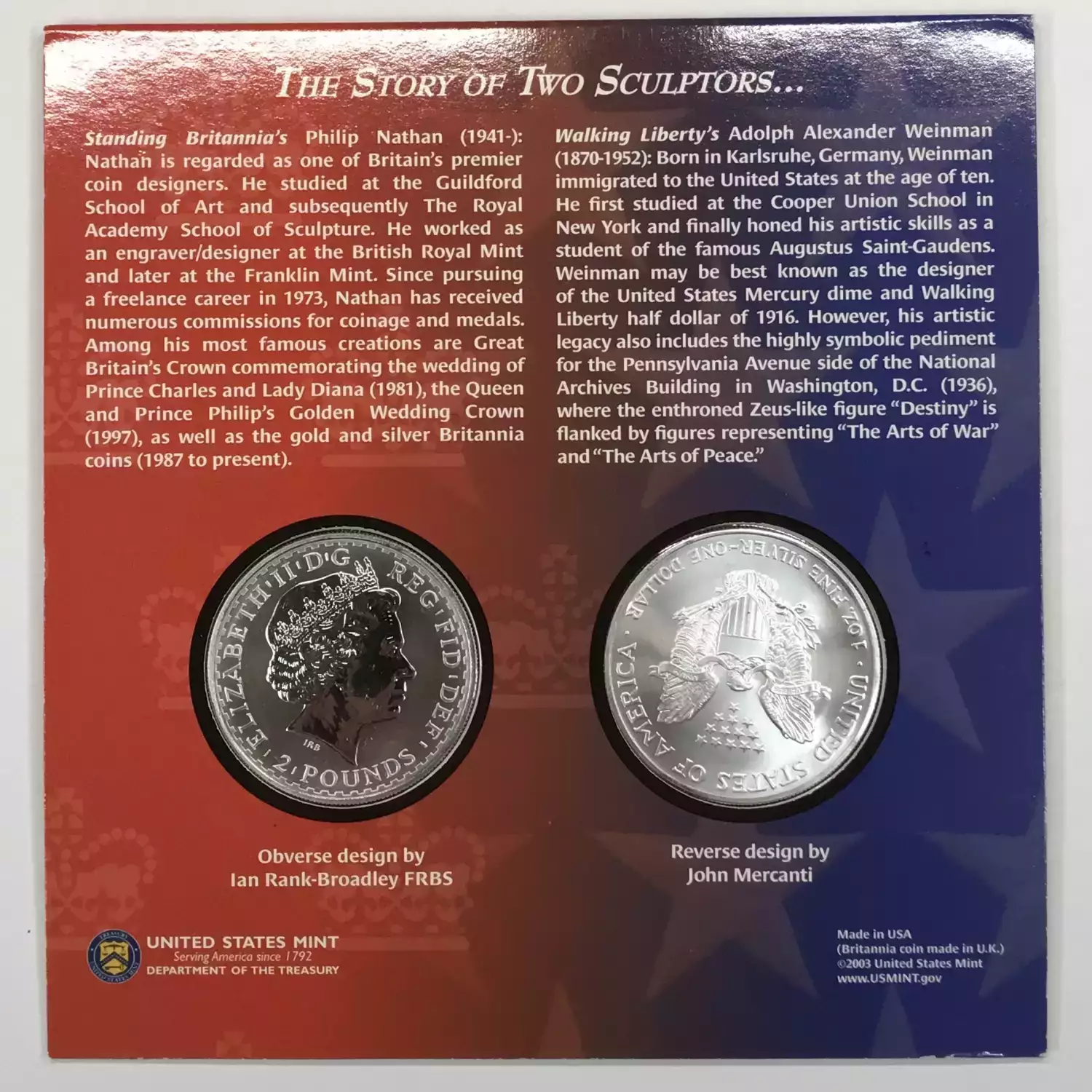 Legacies of Freedom (2003) -Silver- Uncirculated 2003 $1 American Eagle & 2002 silver bullion - Box & COA (4)