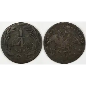 Mexico Copper 1/4 REAL (Un Quarto/Una Quartilla)