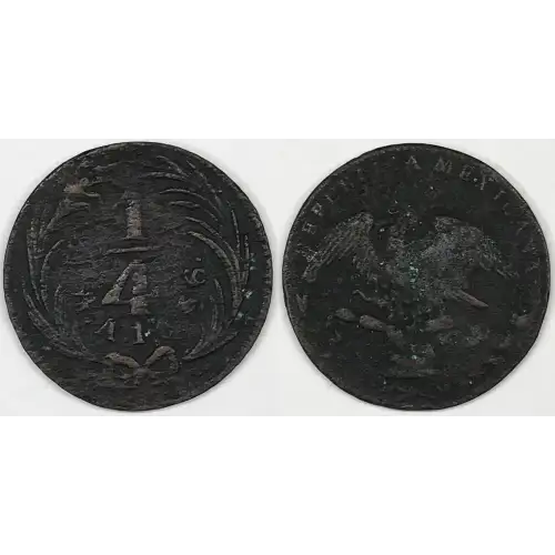 Mexico Copper 1/4 REAL (Un Quarto/Una Quartilla)