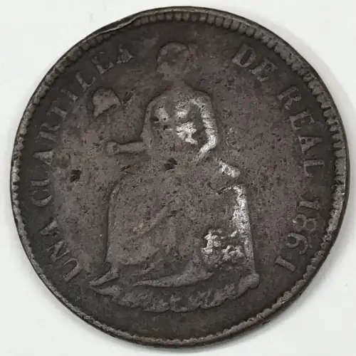 Mexico Copper 1/4 REAL (Un Quarto/Una Quartilla) (2)