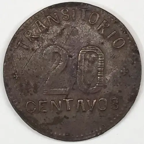 MEXICO-REVOLUTIONARY Copper 20 CENTAVOS