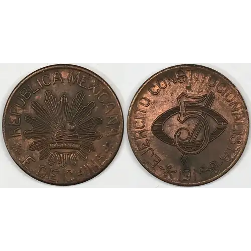 MEXICO-REVOLUTIONARY Copper 5 CENTAVOS