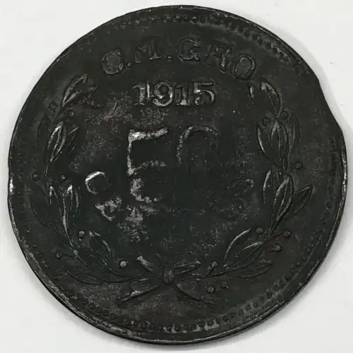 MEXICO-REVOLUTIONARY Copper 50 CENTAVOS (4)