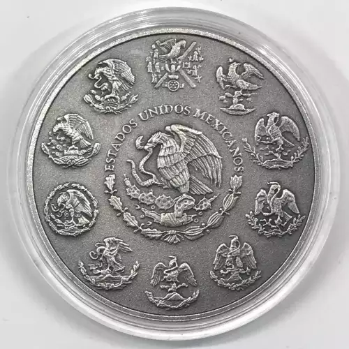 【tta】 PEACEMARK SYMBOL-IVORY : ARCHIVE-001 2018-Mo Mexico 1 oz Silver Libertad Onza Antiqued - Old