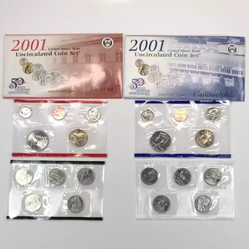 Mint Uncirculated Set - 2001 20 Piece P-D ($5.82 FV) - Set (9)