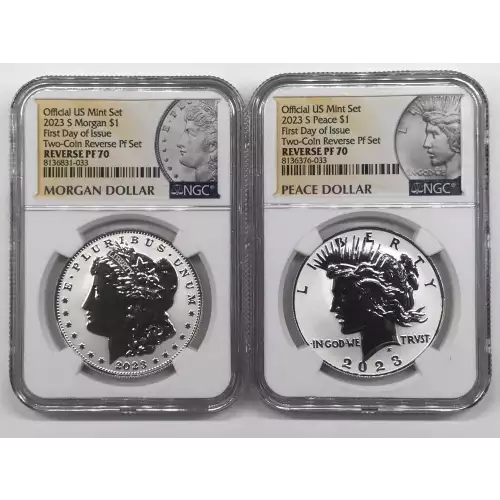Modern Commemoratives --- Morgan & Peace Silver Dollar 2-Coin Set (2)