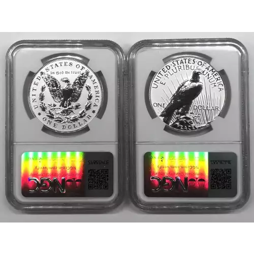 Modern Commemoratives --- Morgan & Peace Silver Dollar 2-Coin Set