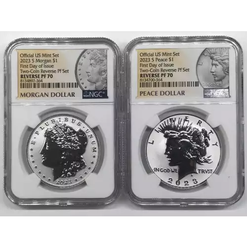 Modern Commemoratives --- Morgan & Peace Silver Dollar 2-Coin Set (2)