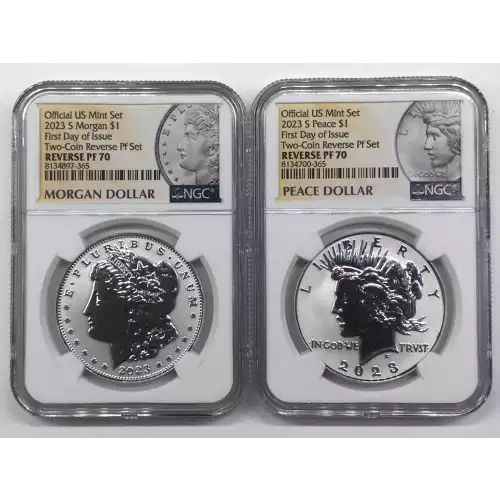 Modern Commemoratives --- Morgan & Peace Silver Dollar 2-Coin Set (2)