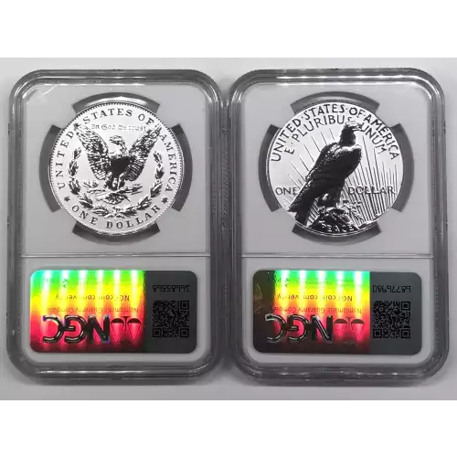 Modern Commemoratives --- Morgan & Peace Silver Dollar 2-Coin Set