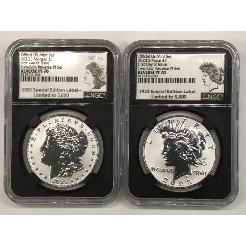 Modern Commemoratives --- Morgan & Peace Silver Dollar 2-Coin Set