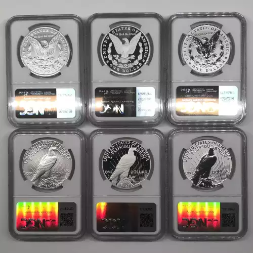 Modern Commemoratives --- Morgan & Peace Silver Dollar 6-Coin Set (2)