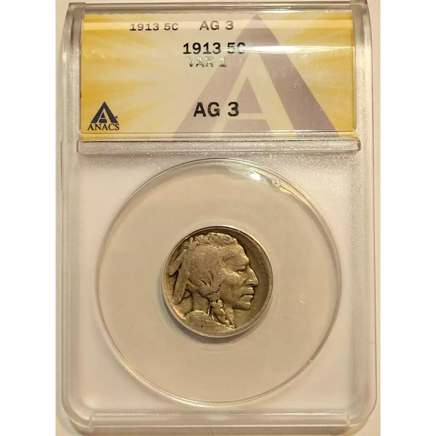 1913 Buffalo Nickel ANACS AG-3 Type 1 - Old Pueblo Coin