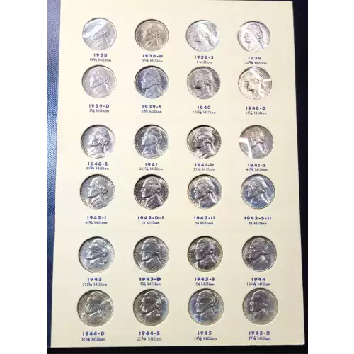 Nickel Five Cent Pieces-Jefferson