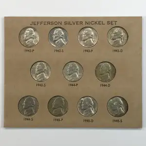 Nickel Five Cent Pieces-Jefferson