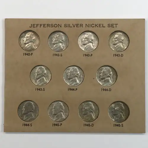 Nickel Five Cent Pieces-Jefferson