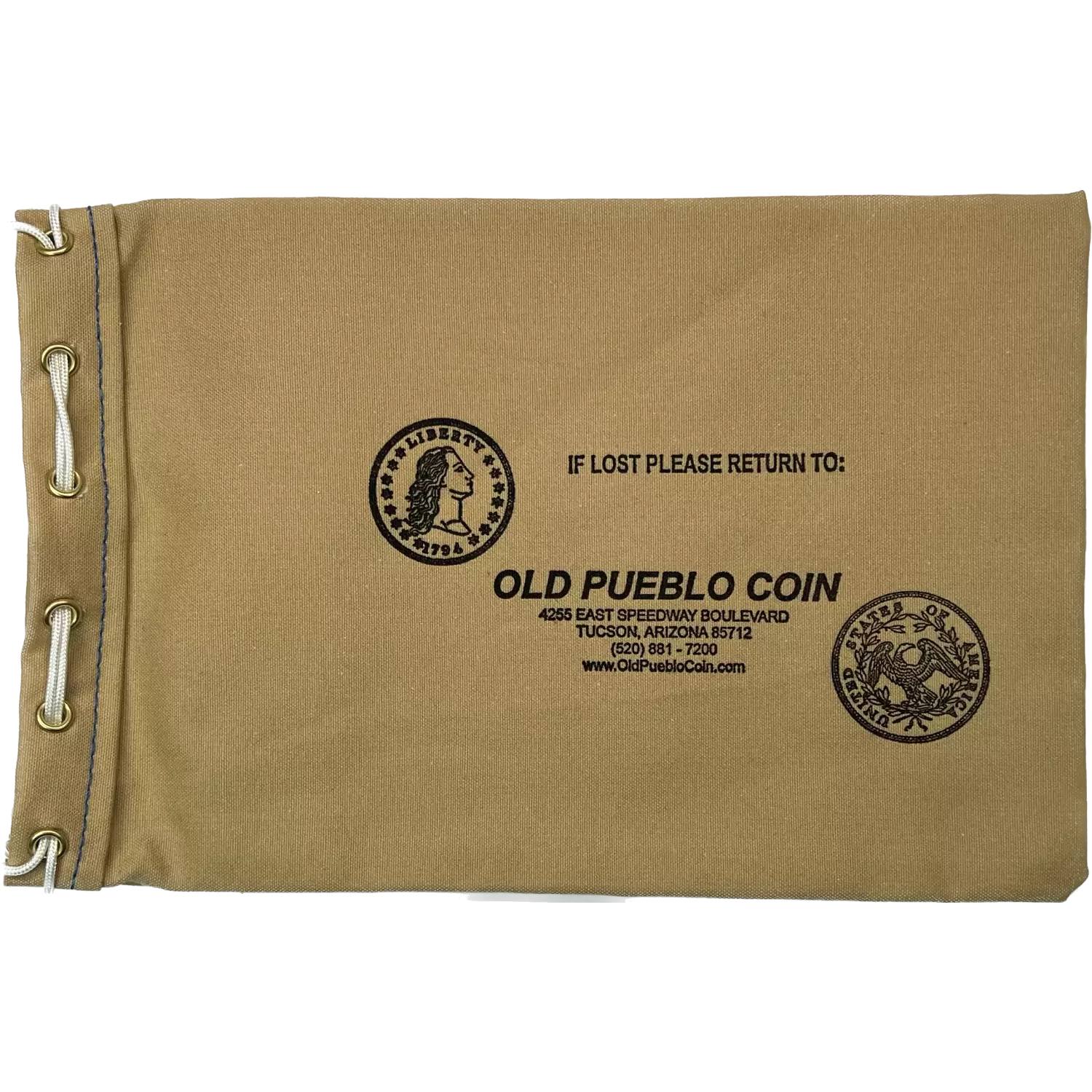 Old Pueblo Coin Drawstring Canvas Bag - 11