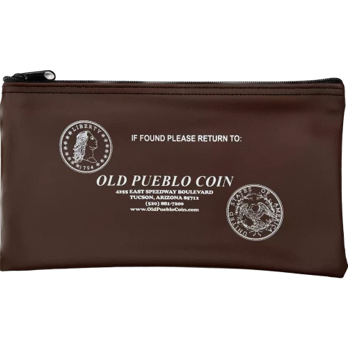 Old Pueblo Coin Zippered Bank Bag - Brown