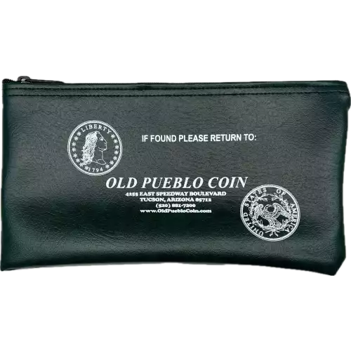Old Pueblo Coin Zippered Bank Bag - Dark Green (3)