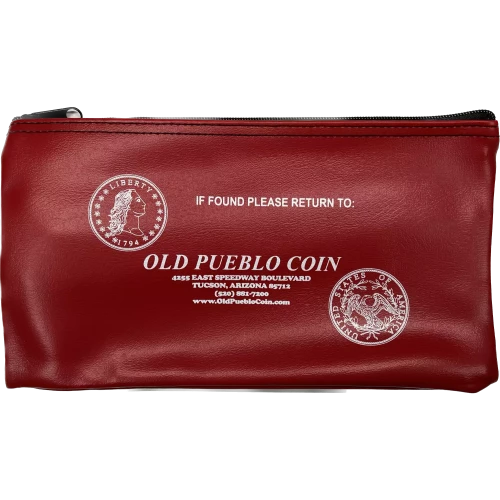 Old Pueblo Coin Zippered Bank Bag - Red