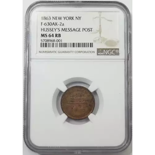 Private Tokens -Civil War Tokens (1860s)-Store Cards-New York -- 1 Token