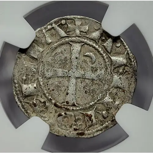 Roman Midieval Crusader AD 1163-1201 AR Denier Bohemond III (4)