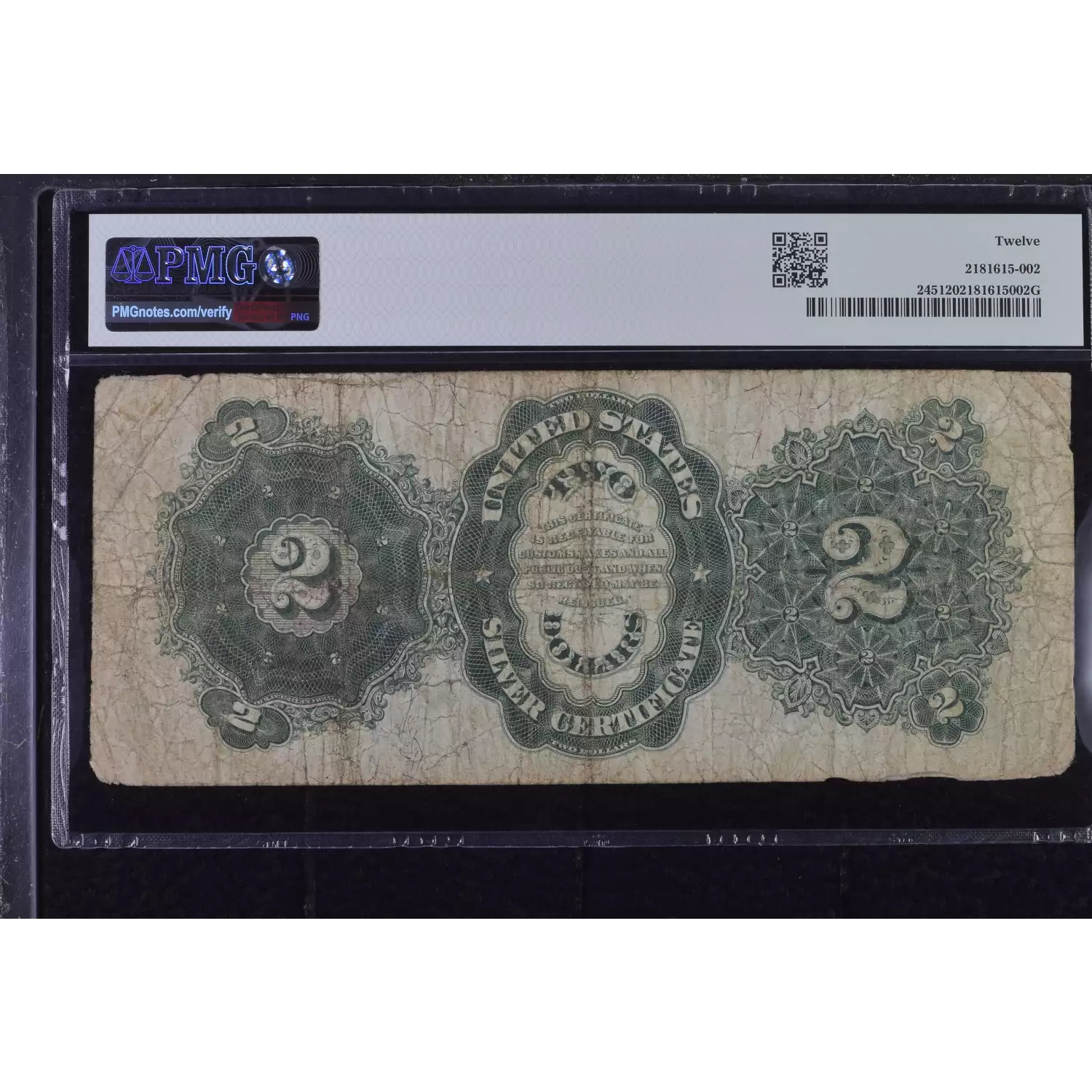 1891 $2 Silver Certificates 245 PMG 12 Old Pueblo Coin 1891 $2 Silver Certificates 245 PMG 12 Old Pueblo Coin