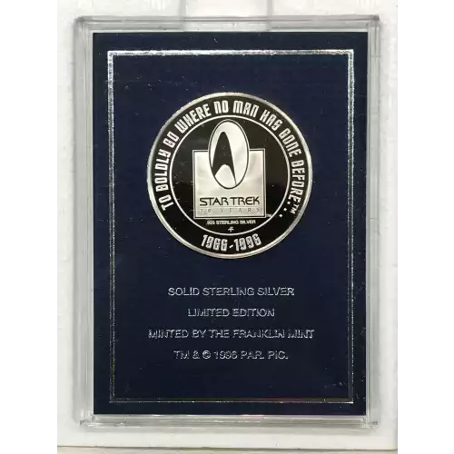 1996 Silver Star Trek 30th Anniversary Sterling Medal Franklin