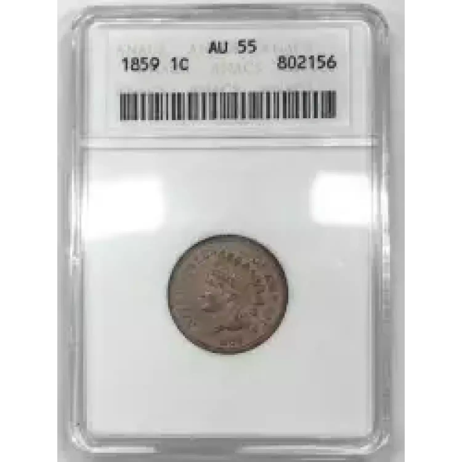 1859 Indian Head Cent ANACS AU-55 - Old Pueblo Coin