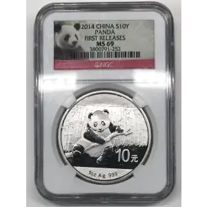 CHINA, PEOPLE'S REPUBLIC 1 oz Silver Panda 10 YUAN (1987-2015)