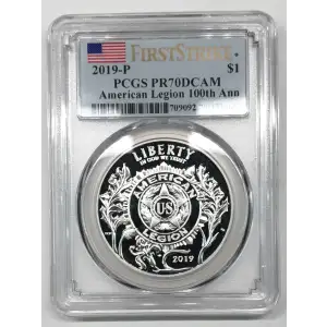 2019-P $1 American Legion 100th Ann 100th Anniversary First Strike, DCAM