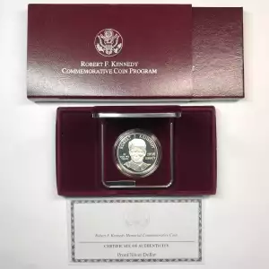 1998-S Robert F. Kennedy Proof Silver Dollar w US Mint OGP - Box & COA