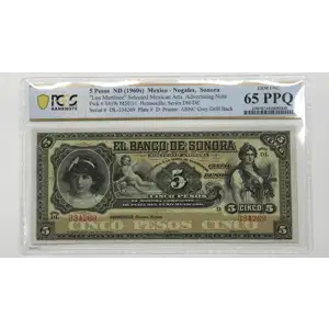 ND (1960s) 5 Pesos DL-334269 PCGS 65 PPQ