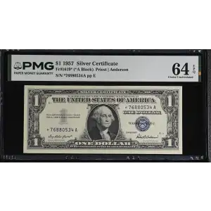 $1 1957 blue seal. Small Silver Certificates 1619* (2)