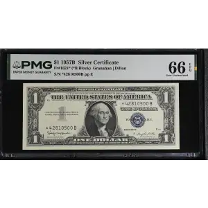 $1 1957-B blue seal. Small Silver Certificates 1621* (2)