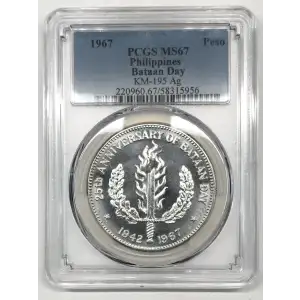 1967 Peso Bataan Day KM-195  Ag