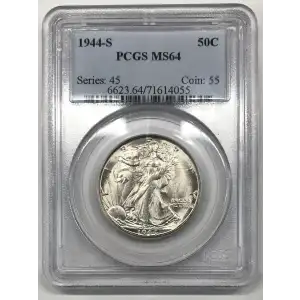 1944 S Walking Liberty Half Dollar PCGS MS-64