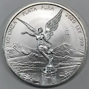 MEXICO Silver 1/2 ONZA (1/2 Troy Ounce of Silver) 1996-present KM#612