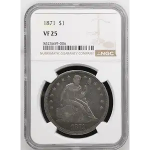 1871 P Seated Liberty Silver Dollar NGC VF-25 (2)