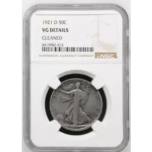 1921 D Walking Liberty Half Dollar NGC VG Details (2)