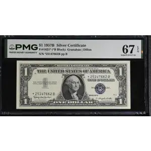 $1 1957-B blue seal. Small Silver Certificates 1621* (2)