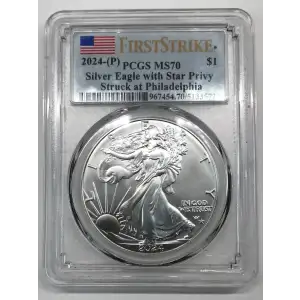 2024-(P) $1 Silver Eagle with Star Privy Struck at Philadelphia First Strike