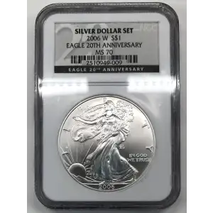 2006 W 20TH ANNIVERSARY SET BURNISHED SILVER EAGLE OFFICIAL US MINT SET