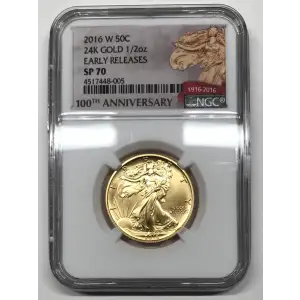 2016 24K GOLD 1/2oz EARLY RELEASES (4)