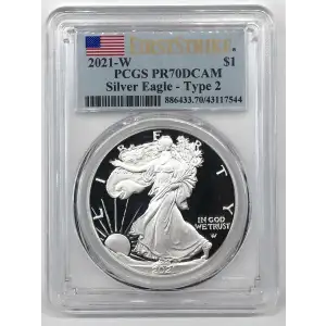 2021-W $1 Silver Eagle - Type 2 First Strike, DCAM