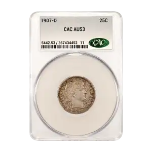1907 D Barber Liberty Head Quarter CACG AU 53 (2)