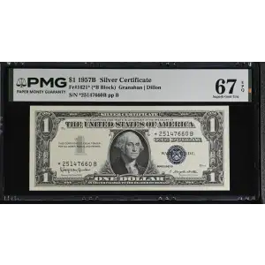 $1 1957-B blue seal. Small Silver Certificates 1621* (2)