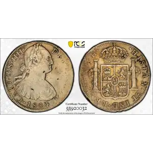 1804 Mo TH Mexico Silver 8 Reales PCGS VF Details (cleaned) (2)