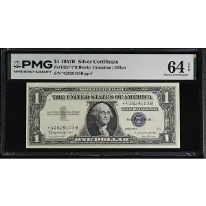 $1 1957-B blue seal. Small Silver Certificates 1621* (2)